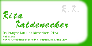 rita kaldenecker business card